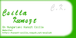 csilla kunszt business card